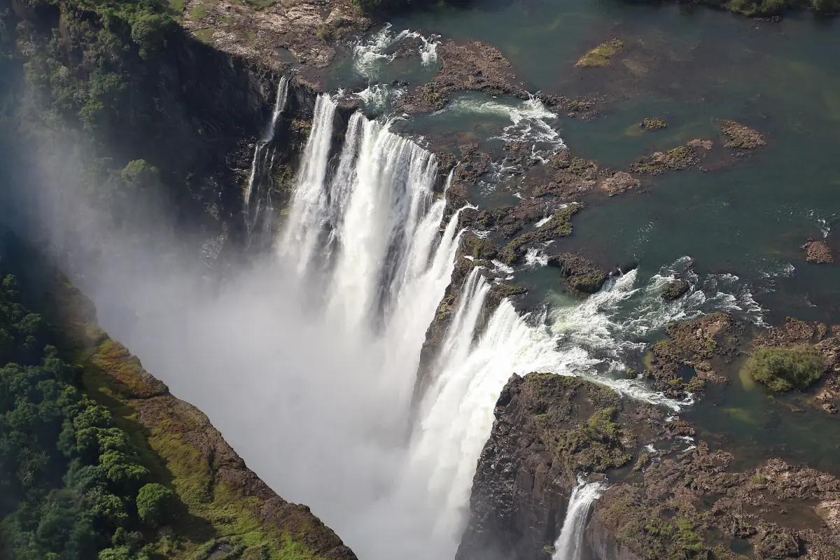 Victoria Falls and the first gorge from the air