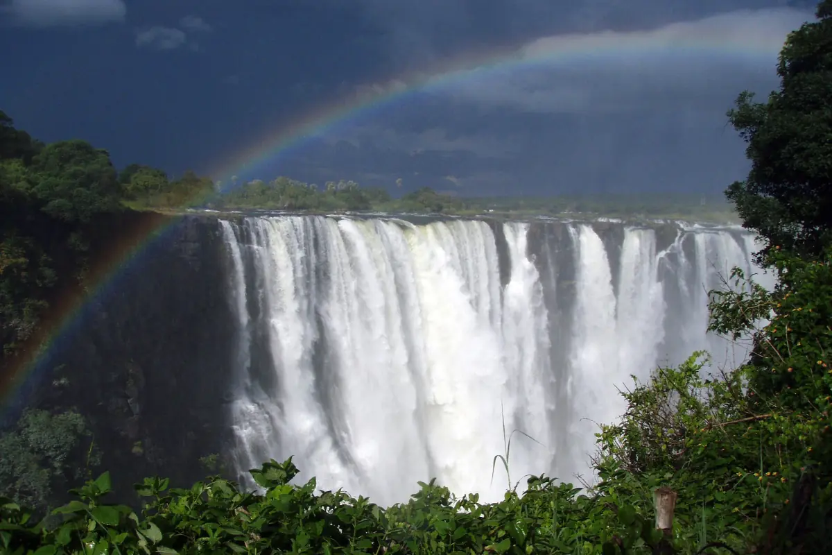 A rainbow over the Main Falls of Victoria Falls
