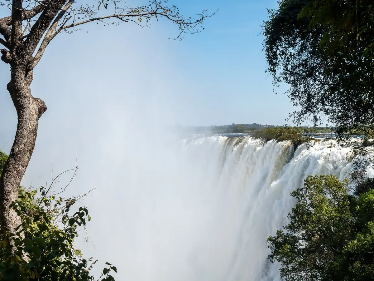 The falls from the Zambia side near Livingstone